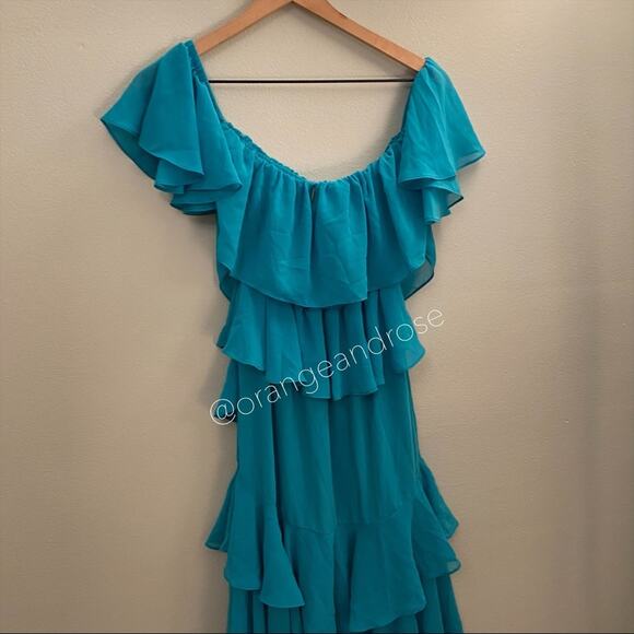 MISA Los Angeles Blue Teal Maxi Dress XS - Picture 8 of 11